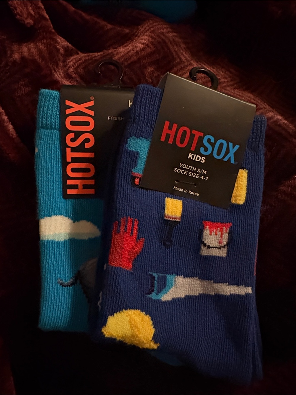 Hot Sox Kids Blue & Teal Patterned Crew Socks - 2-Pack